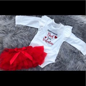 Baby/Girls Valentines Tutu Bloomer and Onsie Set